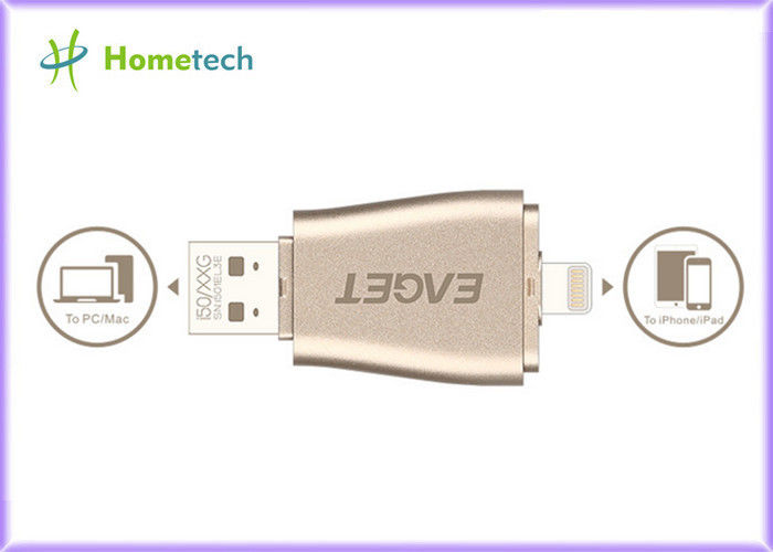 Φορητό αρρενωπό Drive 128gb 3 λάμψης OTG USB σε 1 αργίλιο για Iphone