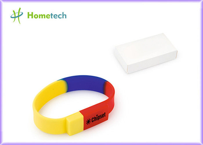 Ραβδί μνήμης Usb Drive λάμψης Wristband USB χρώματος ουράνιων τόξων cOem ασφαλίστρων 32gb