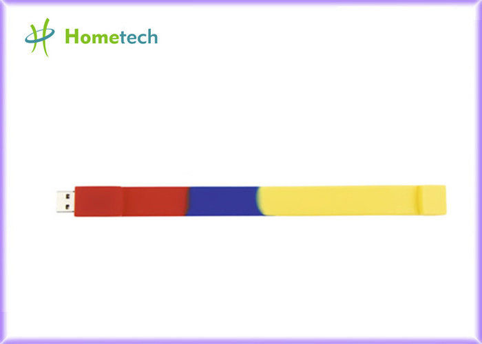 Ραβδί μνήμης Usb Drive λάμψης Wristband USB χρώματος ουράνιων τόξων cOem ασφαλίστρων 32gb
