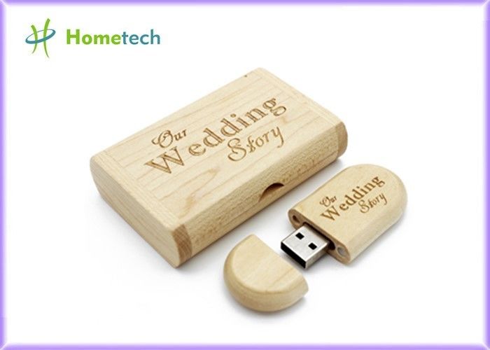 Ξύλινο USB φωτογραφίας Drive λάμψης δώρων, Drive μνήμης μπαμπού USB λογότυπων συνήθειας
