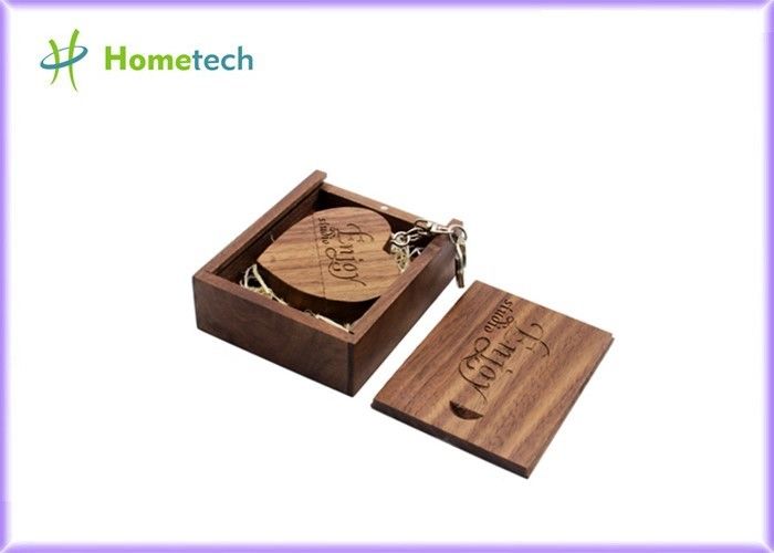 Η καρδιά διαμόρφωσε το ξύλινο προσαρμοσμένο Drive λογότυπο λάμψης USB για το προωθητικό δώρο