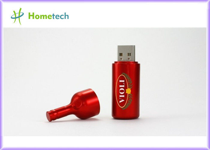 Drive λάμψης μπουκαλιών USB μετάλλων 16GB, δίσκος λάμψης μπουκαλιών USB κρασιού 16GB