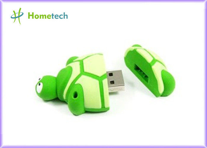 Ανοικτό πράσινο κινούμενων σχεδίων USB λάμψης μεταφορά αρχείων Drive γνήσια 16GB 32GB, μορφή Tortoise
