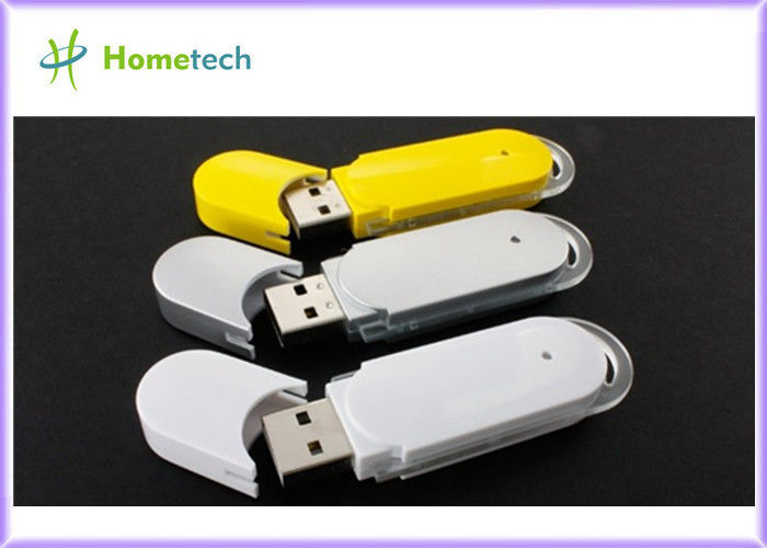 Κίτρινο/άσπρο πλαστικό Drive λάμψης USB, δίσκος μνήμης USB Drive μανδρών