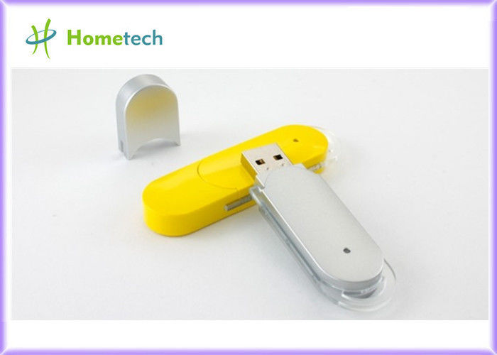 Κίτρινο/άσπρο πλαστικό Drive λάμψης USB, δίσκος μνήμης USB Drive μανδρών
