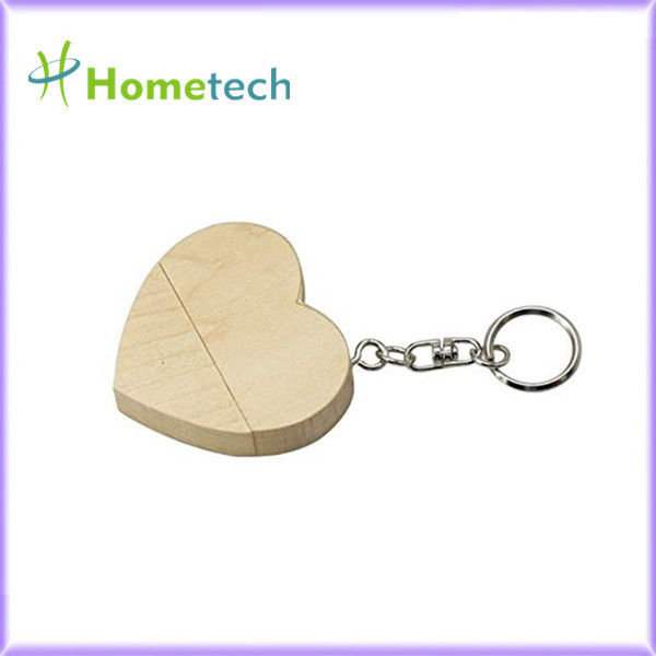 ξύλινο διαμορφωμένο καρδιά Drive λάμψης Usb σφενδάμνου 5-15MB/S 8GB