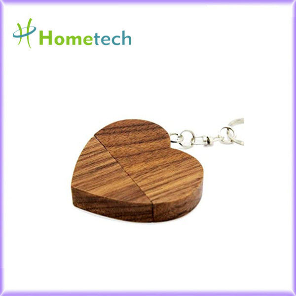 Η φιλική προς το περιβάλλον ξύλινη καρδιά διαμόρφωσε 5-15MB/S 8GB Company το προωθητικό καυτό ξύλινο USB δώρων Drive λάμψης Walnu