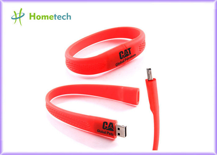 Λευκό ένα ασφαλές USB Drive λάμψης βαθμού, ραβδί μνήμης βραχιολιών USB σιλικόνης