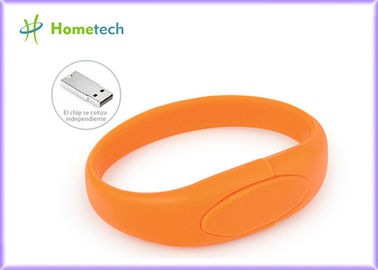 Πορτοκαλής δίσκος λάμψης αστραπιαίας σκέψης σιλικόνης κίνησης λάμψης βραχιολιών USB wristband usb wristband usb