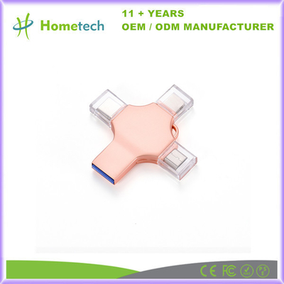 Αγορά 4 σε 1 υψηλής ταχύτητας Otg USB Flash Drive 8Gb 16Gb 32Gb τηλέφωνο USB 2.0 3.0 μνήμη 64Gb 128Gb τύπου C Pendrive για iPhone ηλεκτρονική κατασκευή