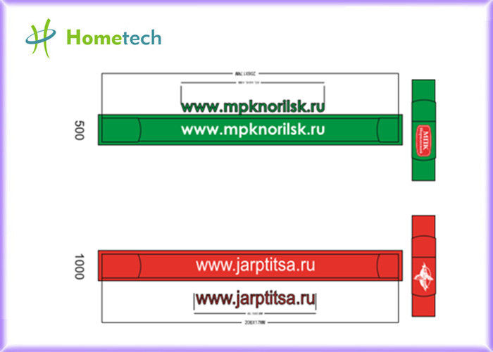 Κόκκινο/πράσινο USB μνήμης ραβδιών ύφος βραχιολιών σιλικόνης υψηλής ταχύτητας συμπαγές
