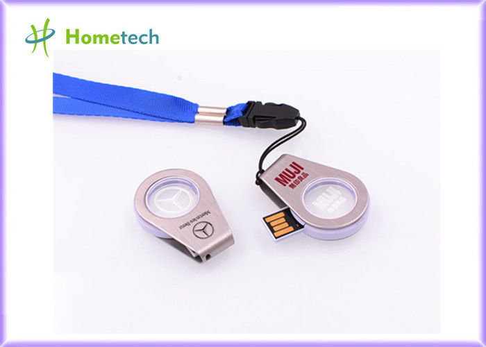 360° περιστροφή του ελαφριού ακρυλικού μίνι μετάλλου μεγέθους USB/της ακρυλικής υποστήριξης USB 2,0 οργάνων καταγραφής Drive λάμψης στροφέων USB με το φως των οδηγήσεων