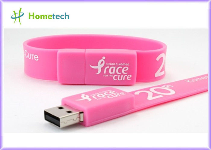 Χρωματισμένο λαστιχένιο Drive λάμψης Wristband USB, Drive USB 2.0 λάμψης βραχιολιών