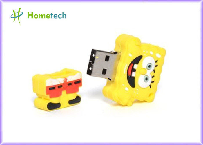 Κίτρινη μεταφορά αρχείων ορθογωνίων Drive λάμψης κινούμενων σχεδίων USB SpongeBob