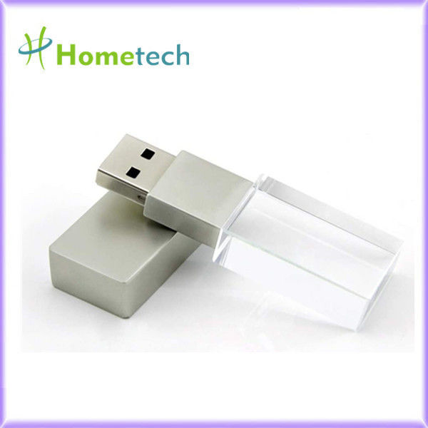 Το εταιρικό γυαλί δώρων συνήθειας usb κολλά το ραβδί αστραπιαίας σκέψης 64GB pendrive USB 2,0 3,0 οδηγήσεων κρυστάλλου