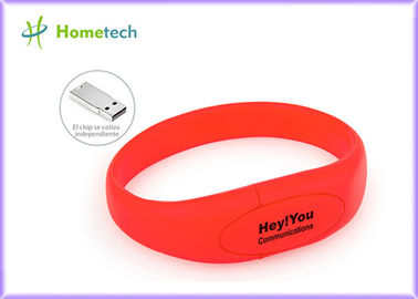 Κόκκινο ραβδί αστραπιαίας σκέψης Wristband Drive λάμψης Usb βραχιολιών σιλικόνης