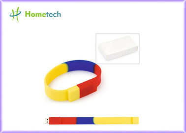 Ραβδί μνήμης Usb Drive λάμψης Wristband USB χρώματος ουράνιων τόξων cOem ασφαλίστρων 32gb