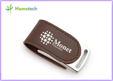 Μέταλλο συνήθειας δίσκων Usb δέρματος PU 4GB 8GB Pendrive 64MB 32GB