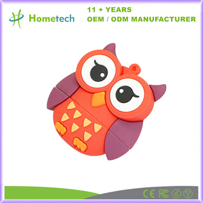 PVC Cartoon Owl USB Flash Drive Δώρο Προσαρμοσμένο λογότυπο Memory Stick Φλας Δίσκος