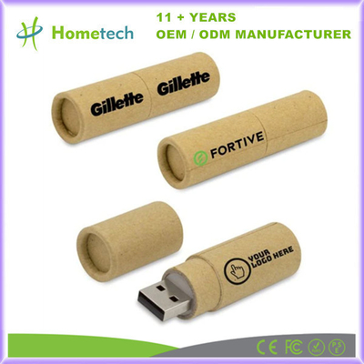 Οικολογικά φιλικό ανακυκλώσιμο χαρτί USB flash drive Δώστε δώρο με εκτύπωση για προώθηση Ένα chip κατηγορίας