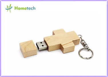 Διαγώνιο Drive 2GB λάμψης περιδεραίων ξύλινο USB με το βασικό λογότυπο χάραξης λέιζερ αλυσίδων