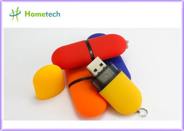 Πλαστικό Pendrive 2GB 4GB, στρογγυλό USB βασικό 2GB με το λογότυπο, κίτρινα προωθητικά Drive δώρων USB