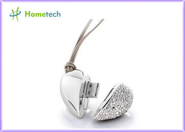 Drive λάμψης καρδιών USB κρυστάλλου δώρων προώθησης cOem 4GB με το κορδόνι