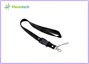 Μαύρα 2GB Drive λάμψης κορδονιών USB, πλαστικό ραβδί USB 2.0 αντίχειρων USB