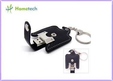 Βασική αλυσίδα 8GB USB 2.0 μαύρο ραβδί μνήμης δίσκων λάμψης δέρματος USB