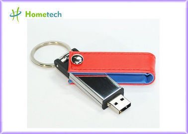 Μεγάλη ρόδινη μνήμη δίσκων 8GB 16GB USB λάμψης δέρματος USB με το μπρελόκ