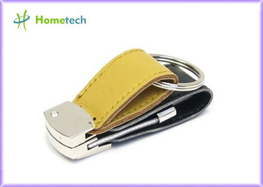 Πορτοκαλής αρίστης ποιότητας δέρματος USB λάμψης ταξιδιώτης κωδικού πρόσβασης δίσκων USB βασικός