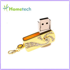 Pendrive 32gb μανδρών Drive μνήμης περιστροφική βασική αλυσίδα 8gb 16gb ανοξείδωτου ραβδιών χρυσή