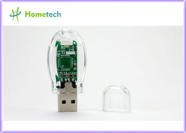 Διαφανές πλαστικό Drive λάμψης USB/μεγάλη ικανότητα ραβδιών USB 32GB 64GB