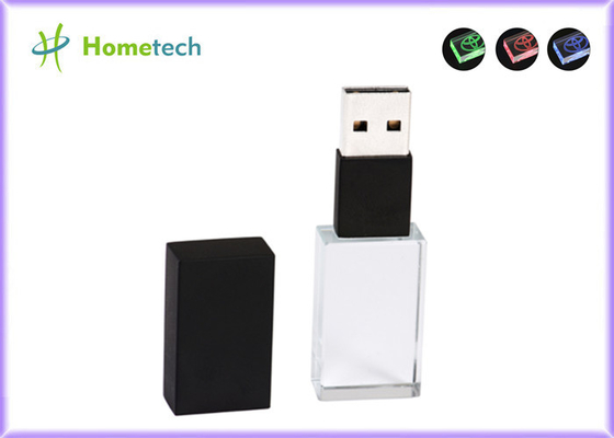 Το Drive λάμψης Usb κρυστάλλου Waterpoof οδήγησε το ελαφρύ επάνω διαφανές Drive λάμψης κρυστάλλου USB 32GB 10mb/s